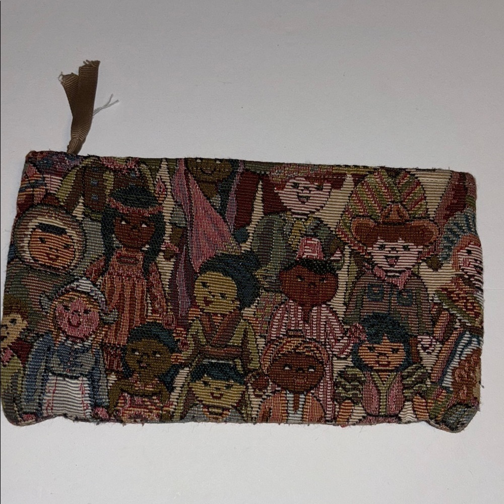 Colorful Tapestry Clutch Whimsical Design
Tan Interior Super Fun Unique Pattern